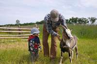 Natalie bewundert die Ziege